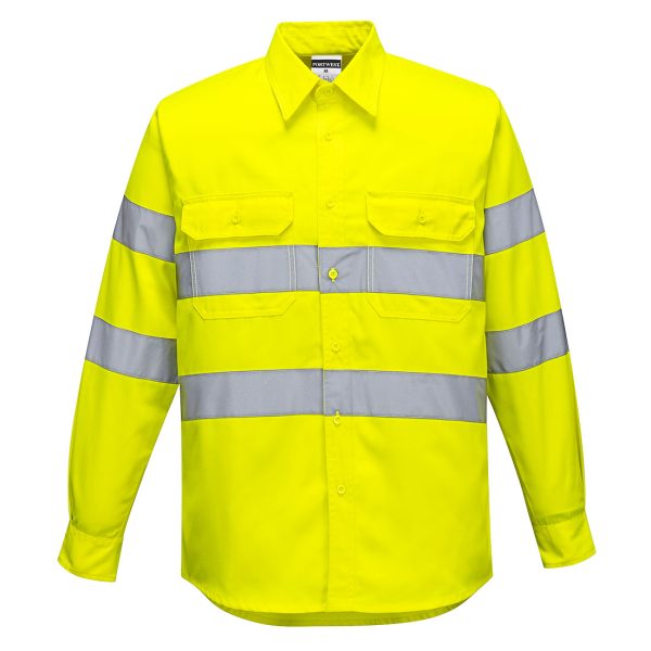 Camisa manga larga de alta visibilidad reflectiva amarilla E044 PortWest