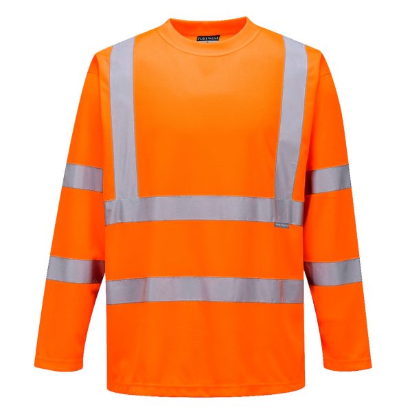 Camiseta manga larga de alta visibilidad reflectiva naranja S178 PortWest