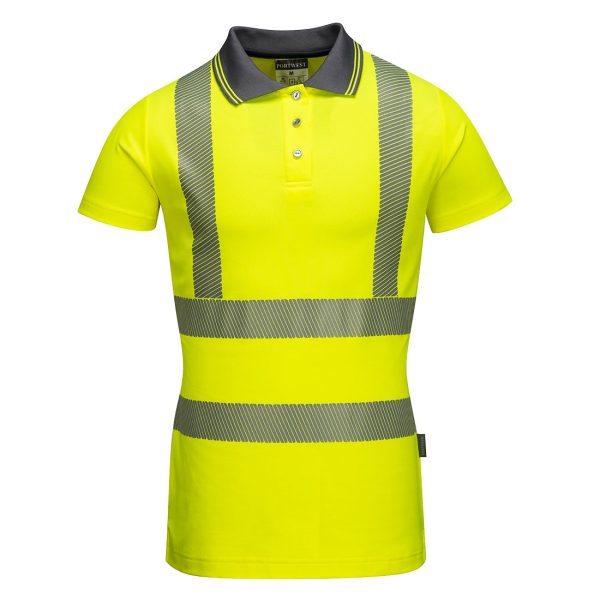 Camiseta tipo polo Dama de alta visibilidad reflectiva Amarillo LW72 PortWest