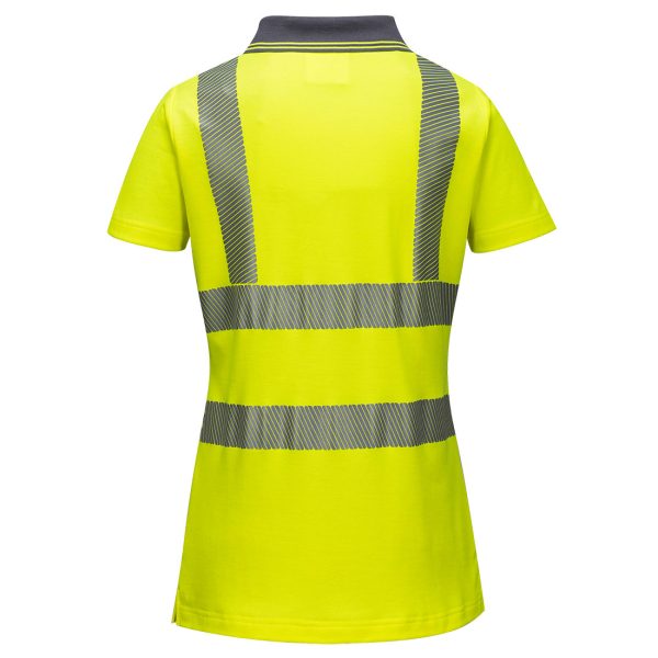 Camiseta tipo polo Dama de alta visibilidad reflectiva Amarillo LW72 PortWest - Imagen 2