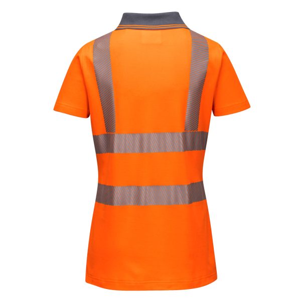 Camiseta tipo polo Dama de alta visibilidad reflectiva naranja LW72 PortWest - Imagen 2